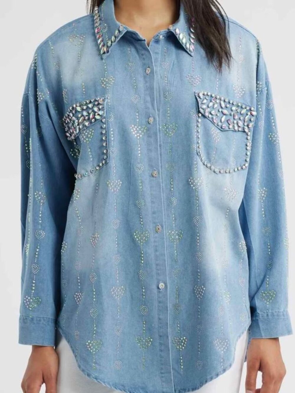 Keyla Embellished Button-Up Shirt by the brand Nikki Lund